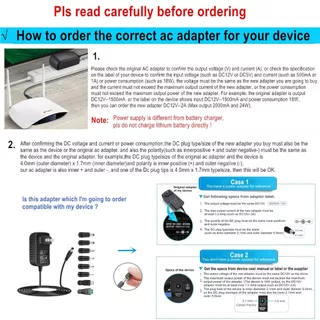 อะแดปเตอร์แปลงพาวเวอร์ซัพพลาย 12V 2A AC DC 12Volt AC 100V-240V เป็น DC 12Volt 2A 1.5A 1A charger