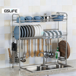 GSlife ชั้นวางจาน 2ชั้น ที่คว่ำจาน  60/80/90/100ซม สแตนเลส ช…