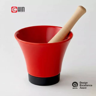 ครกเซรามิกส้มตำ Stoneware ครกตำอาหาร ครกตำพริก ครกน้ำพริก ดีไซน์โมเดิร์น เคลือบเงา ทำความสะอาดง่าย ฐานยางกันลื่น