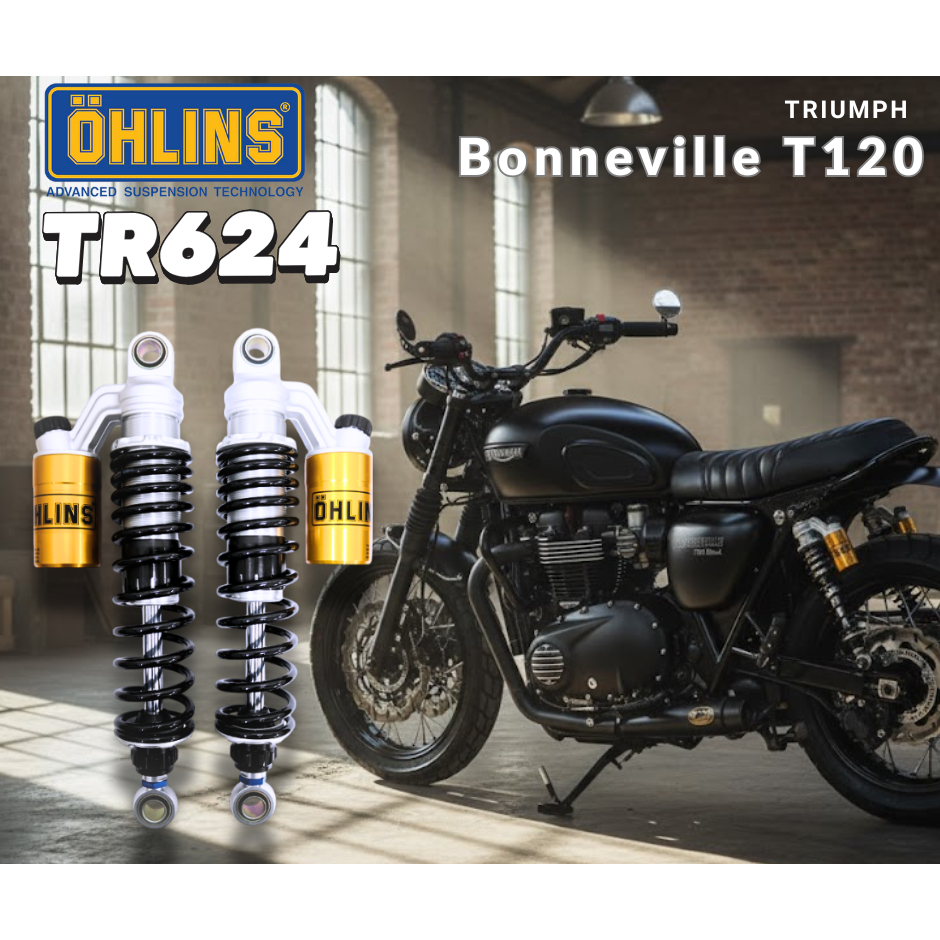 Ohlins TR624 โช๊คหลัง Triumph Bonneville T120  (Blackline) มีซับแทงค์ ของแท้ 100% ประกันศูนย์