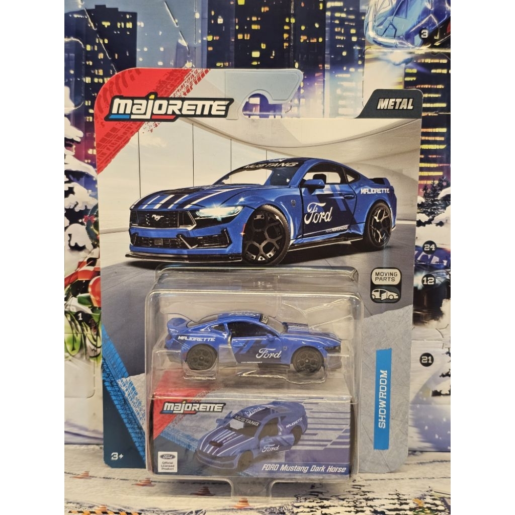 โมเดลรถของเล่น Majorette Ford Mustang สีน้ำเงิน