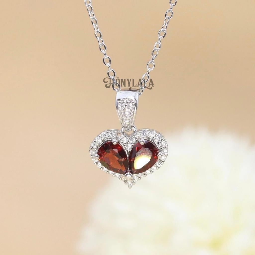 GRN8 | สร้อยคอโกเมน พลอยธรรมชาติแท้ ปรับขนาดได้ | ซื้อ 1 แถม 2 แถมกล่องหนัง แถมเครื่องประดับ 1 ชิ้น