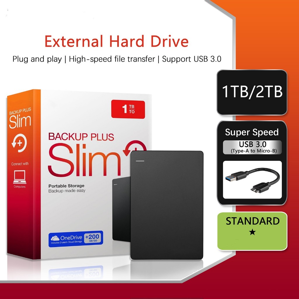 ฮาร์ดไดรฟ์ภายนอก External Hard Disk ฮาร์ดดิสพกพา HDD 4TB/2TB/1TB USB3.0 Harddisk External ฮาร์ดดิสก์