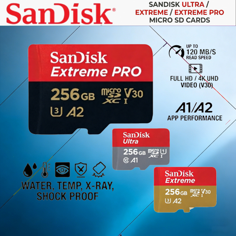 SanDisk Ultra / Extreme / Extreme Pro microSD Memory Card 128GB 256GB 512GB 1TB A2 V30