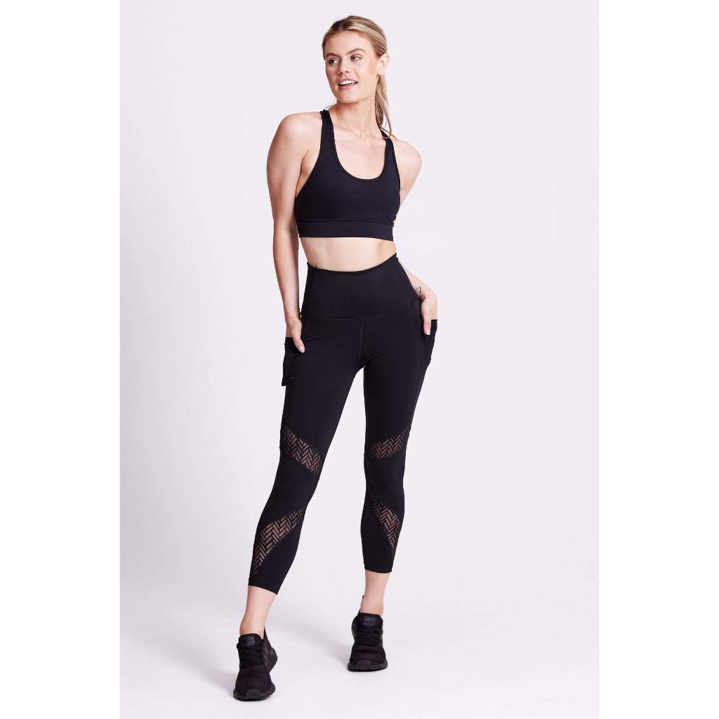 First Light Legging 7/8 - Black,Deep ocean