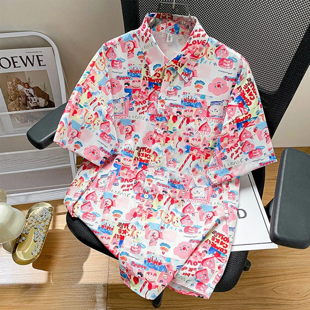 Bella Shop เสื้อฮาวายลายดอกไม้ แขนสั้น ทรงหลวม เสื้อสงกรานต์ thumbnail 9