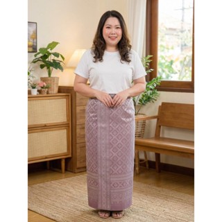 ถ01 ผ้าถุงตัดสำเร็จลายบุพเพสันนิวาสประกายทอง