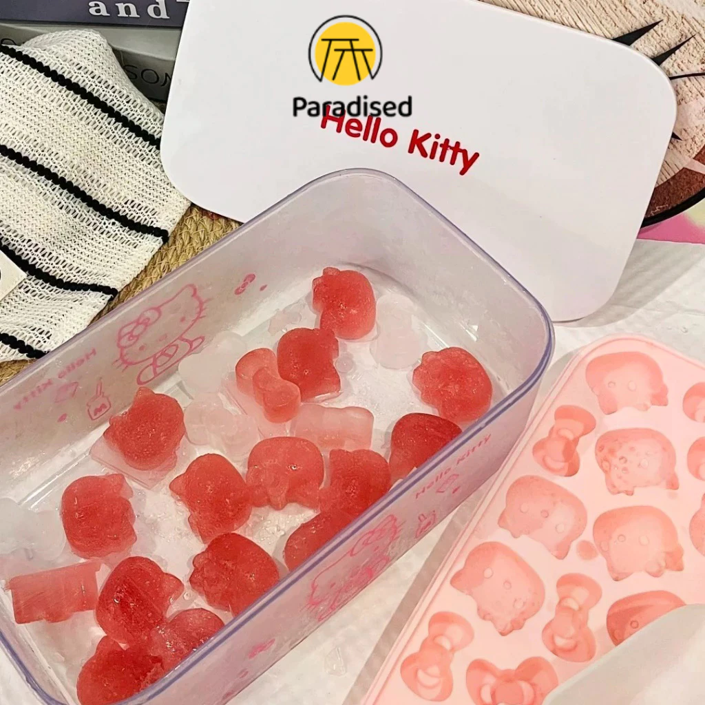 💕Hello Kitty Ice Mould พร้อมฝาปิดและถังเก็บน้ํา ชุดซิลิโคน แม่พิมพ์ก้อนน้ําแข็งวัสดุซิลิโคนparadised.th thumbnail 8