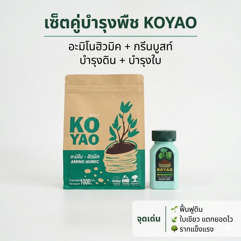 ปุ๋ยบำรุงต้นไม้ สูตรเร่งราก ใบเขียว โตไว ปุ๋ย Amino Humic + GreenBoost ปุ๋ยอินทรีย์ สำหรับพืชทุกชนิด