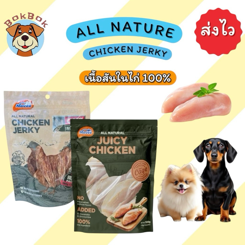 ส่งด่วน🚀ขนมสุนัข สันในไก่ All Natural Chicken ไม่มีสารกันเสีย ไม่แต่งกลิ่น