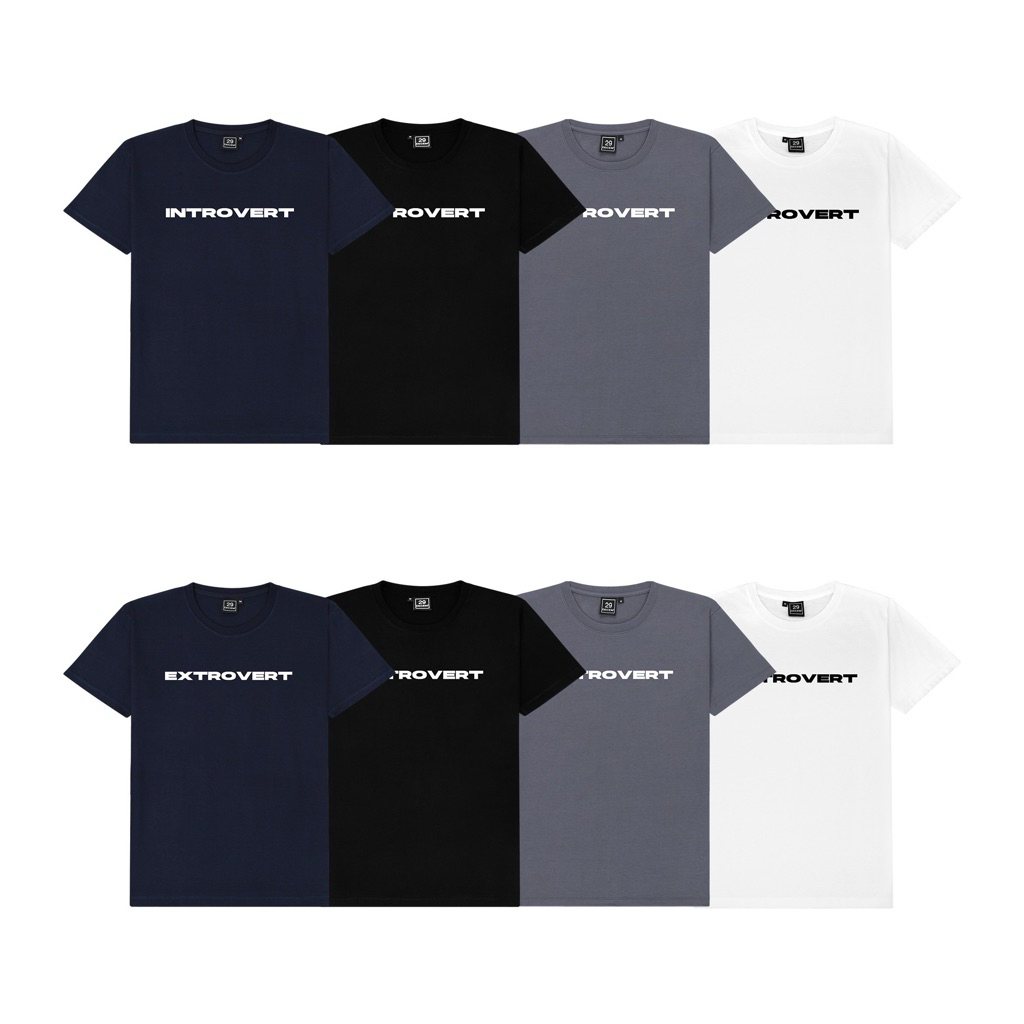 29decem - เสื้อยืดลาย INTROVERT / EXTROVERT