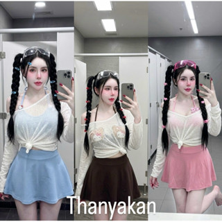 Set สงกรานต์ คาวาอิ แบบใสๆ ครบจบแถมเสื้อคลุมบางๆ อะไหล่งานแน…