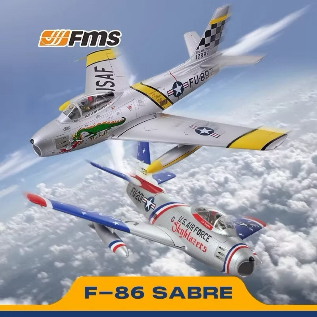 🇨🇷FMS EDF Jet 80mm F-86 Sabre PNP เครื่องบินเจ๊ท ดักแฟน 80mm - SkyBlazer - The Huff