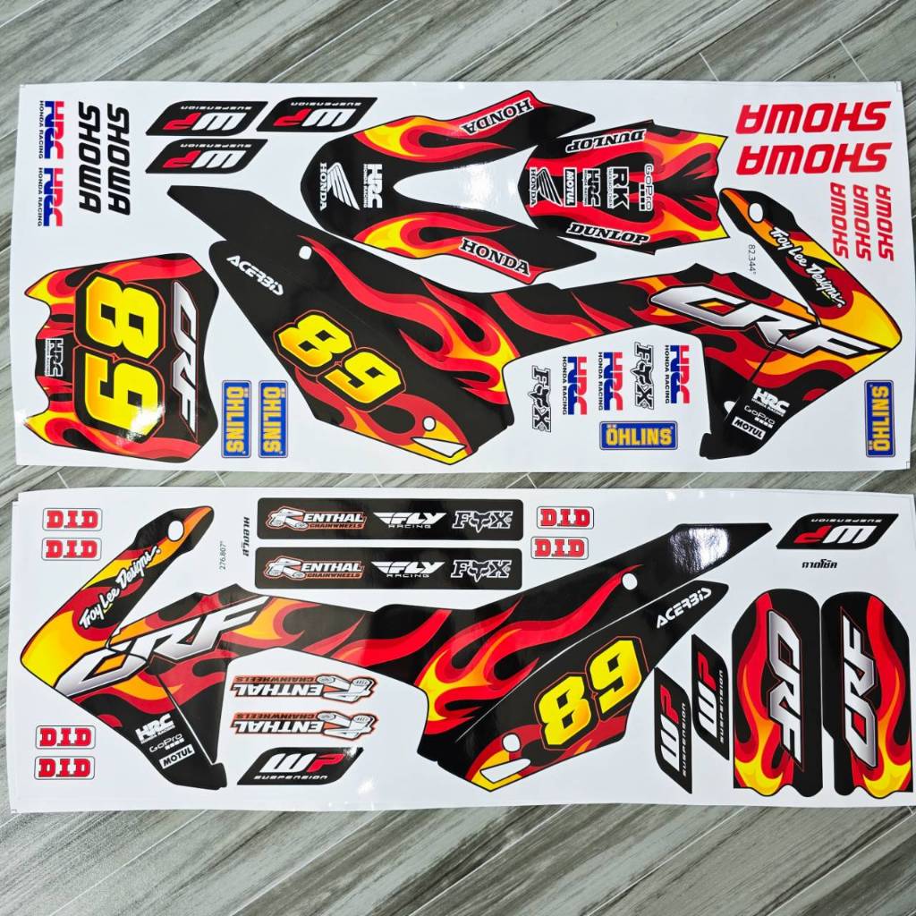 สติ๊กเกอร์รถวิบาก CRF300l เคลือบเงาอย่างดี ไดคัทพร้อมติดตั้ง เต็มคัน