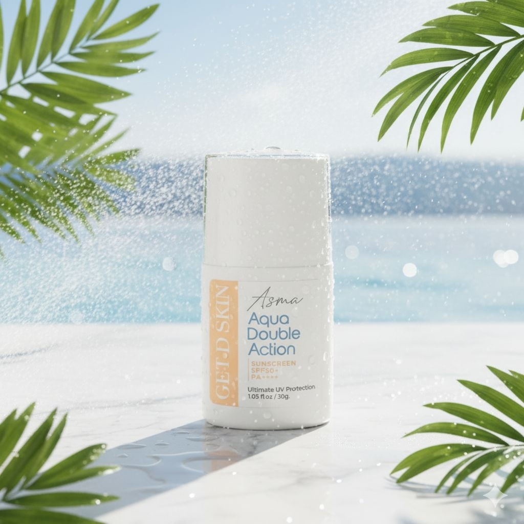ครีมกันแดดพร้อมบำรุง 2in 1 เนื้อน้ำนม บางเบา สบายผิว ASMA Aqua Double Action  SPF50+ PA++++