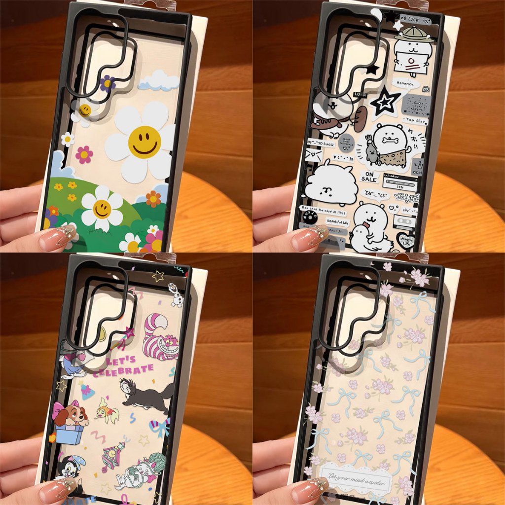INS โบว์ดอกไม้ เคส For Samsung A57 A37 A17 A06 A07 A16 A05 A05S A36 A55 A54 A15 A56 A35 A34 S26 อะคริลิกฝ้า เคสโทรศัพท์