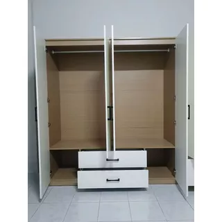 ตู้เสื้อผ้า 4 ประตู ตู้เสื้อผ้าขนาดใหญ่ คุณภาพดี ราคาถูก ขนาด: 160*50*180 ซม