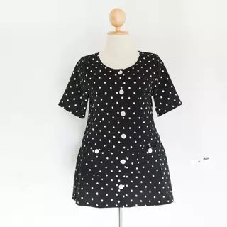 ANNNEW ชุดเซ็ทผ้ายืดมูลเวฟเสื้อคลุมลายจุด+กางเกงกระโปรง 3022T