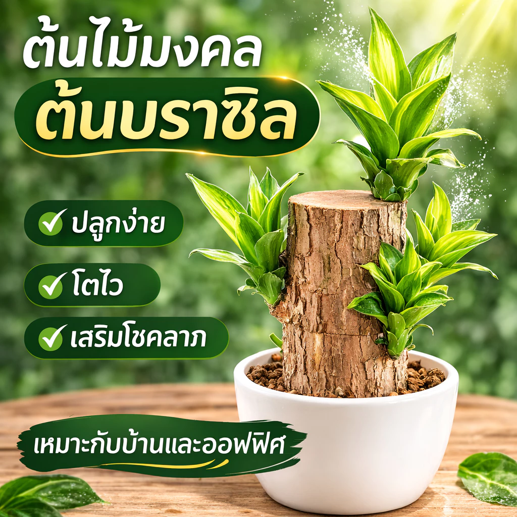 ไม้มงคลบราซิล ต้นวาสนา ปลูกน้ำง่าย โตไว เสริมโชคลาภ ฟอกอากาศ วางโต๊ะทำงาน ตกแต่งบ้าน สายมูห้ามพลาด พร้อมส่ง