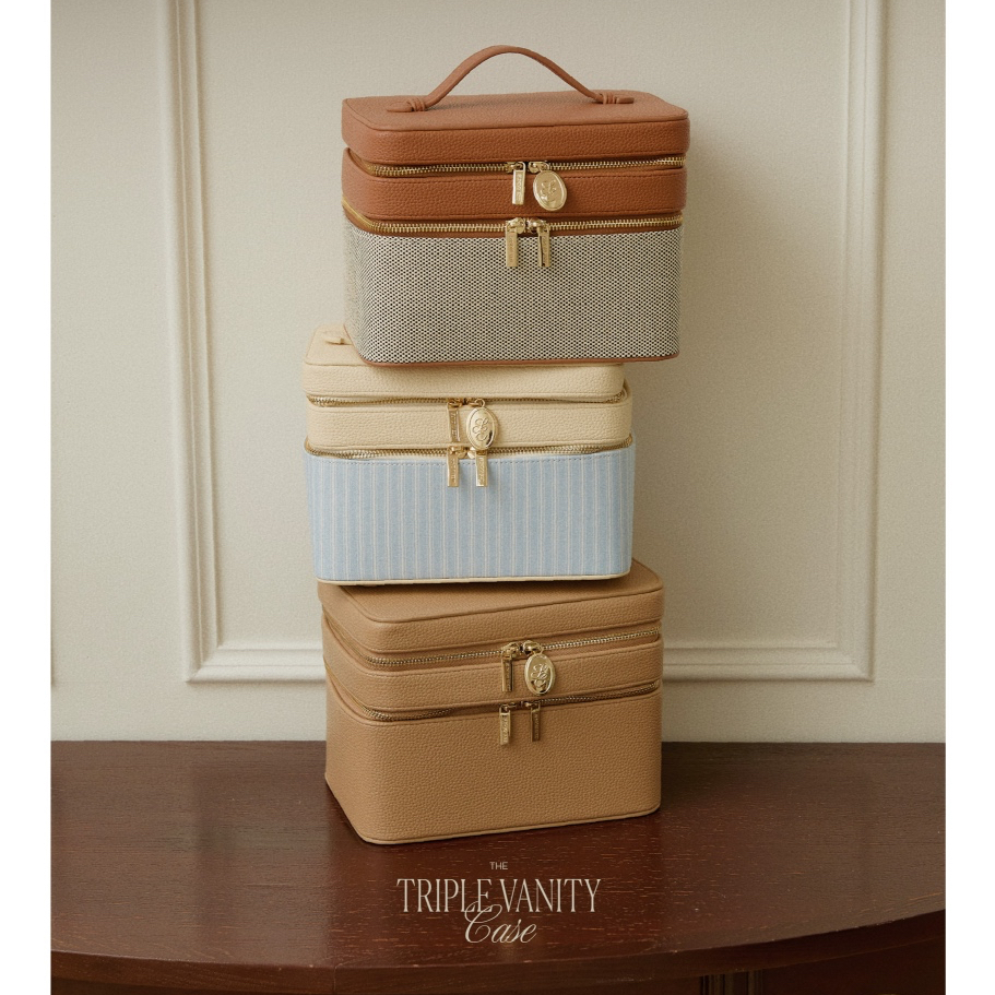SUNDAY EDIT - Triple Vanity Case กระเป๋าเครื่องสำอาง 3 ฟังก์ชั่น เก็บเครื่องประดับ แปรง และ Makeup ครบจบในใบเดียว