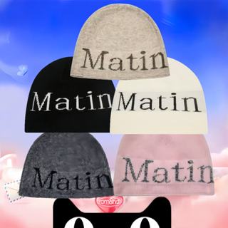 MATIN KIM - MATIN LOGO BOUCLE KNIT BEANIE หมวก ผ้าฝ้ายแท้ 【เ…