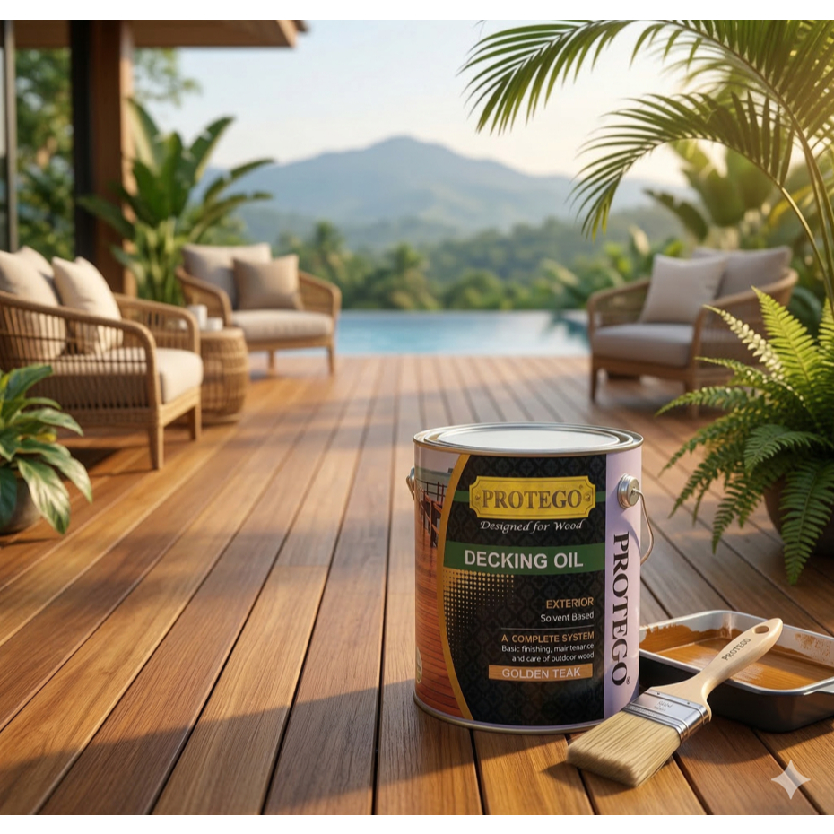 Decking Oil Matt  สี Golden Teak (2.5 ลิตร) Protego