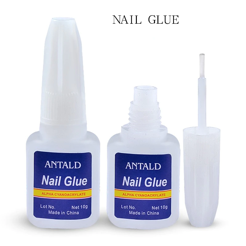 Aruiefxe กาวติดเล็บปลอม พร้อมแปรง สีฟ้า 10 กรัม