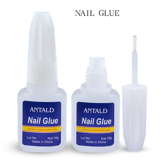 Aruiefxe กาวติดเล็บปลอม พร้อมแปรง สีฟ้า 10 กรัม
