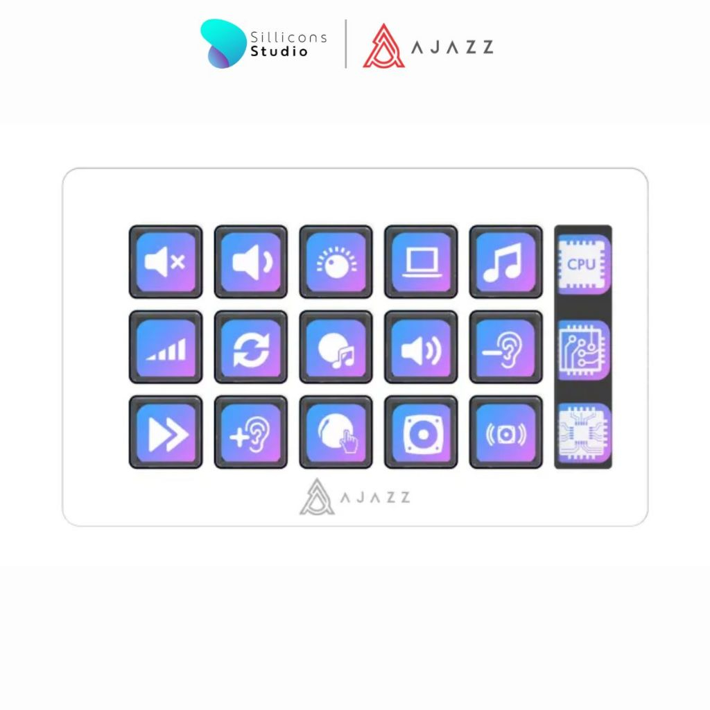 AJAZZ AKP153 Macro Pad 15 Keys LCD Desk Controller ปุ่มลัด Stream Deck สำหรับ OBS / Editing / Creato