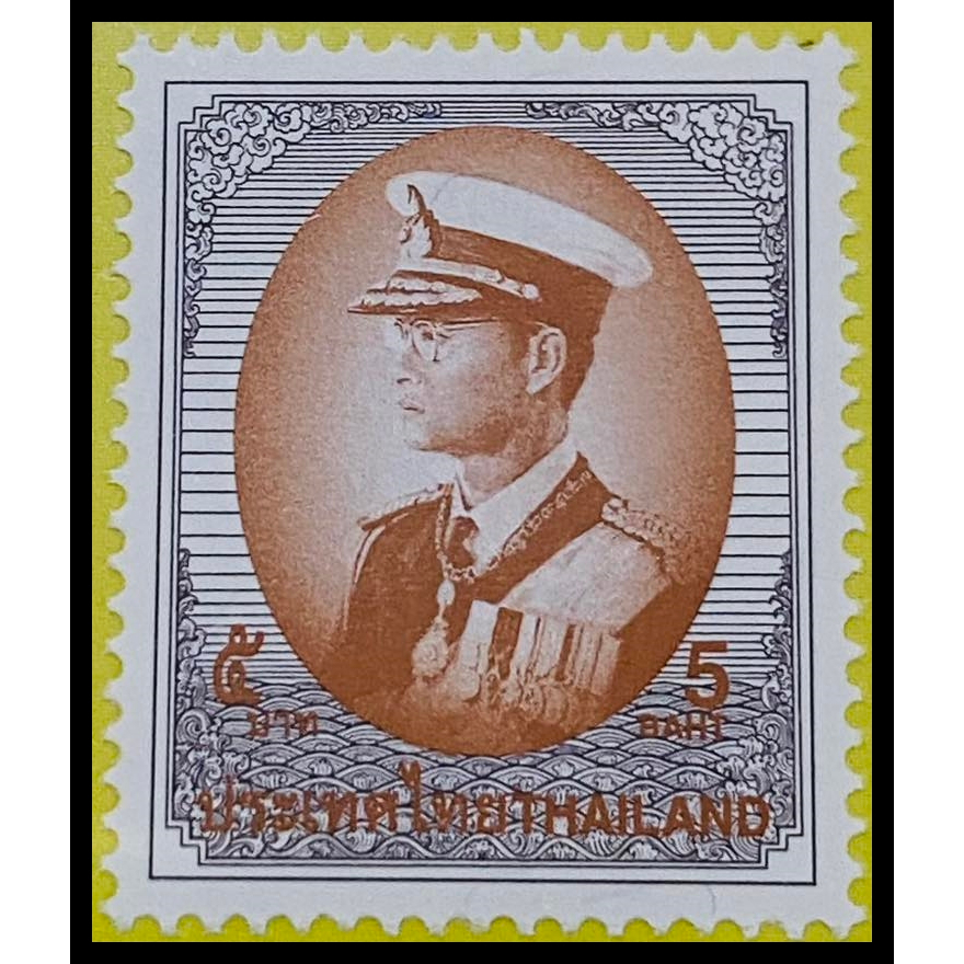 B1-9-10 แสตมป์ไทยยังไม่ได้ใช้ แสตมป์พระรูป ร.9 ชุดที่ 9 ดวงราคา 5 บาท ดวงเดี่ยว (ยังไม่ใช้) สภาพดี