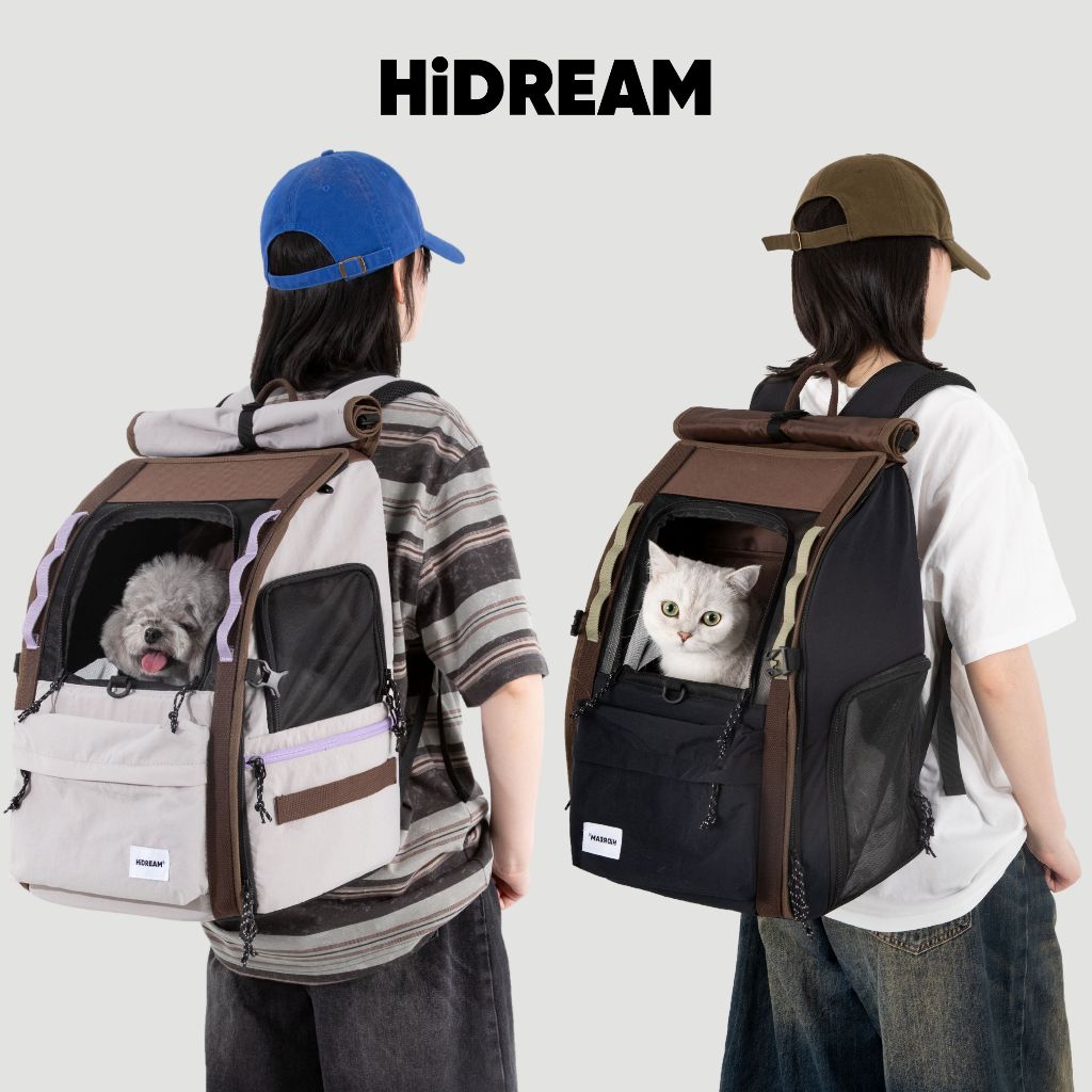 [ส่งด่วน] HiDREAM กระเป๋าสัตว์เลี้ยงสะพายหลัง Pet Backpack โปร่ง ระบายอากาศดี ไม่อับ เดินทางสะดวก