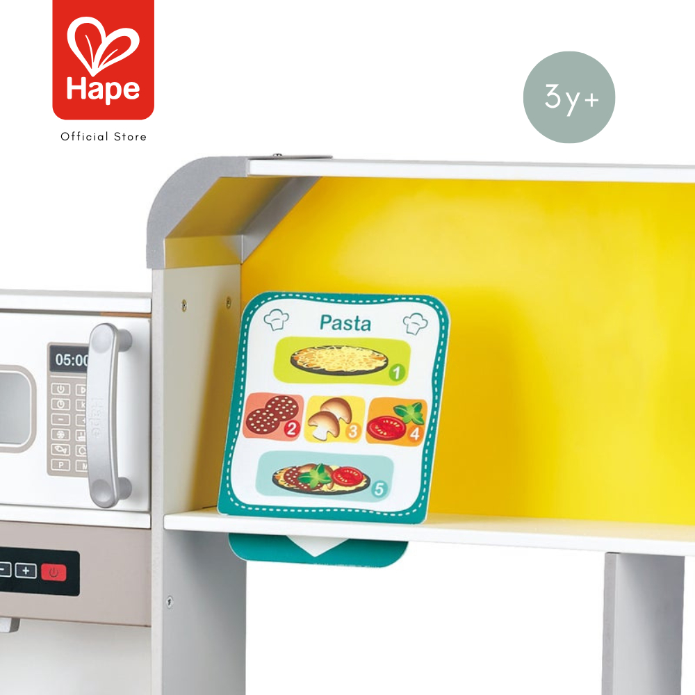 Hape Deluxe Kitchen Playset with Fan Fryer	ครัว 3 เคาท์เตอร์มีเสียงมีไฟ เป่าลมได้	3Y+ รูปที่ 6
