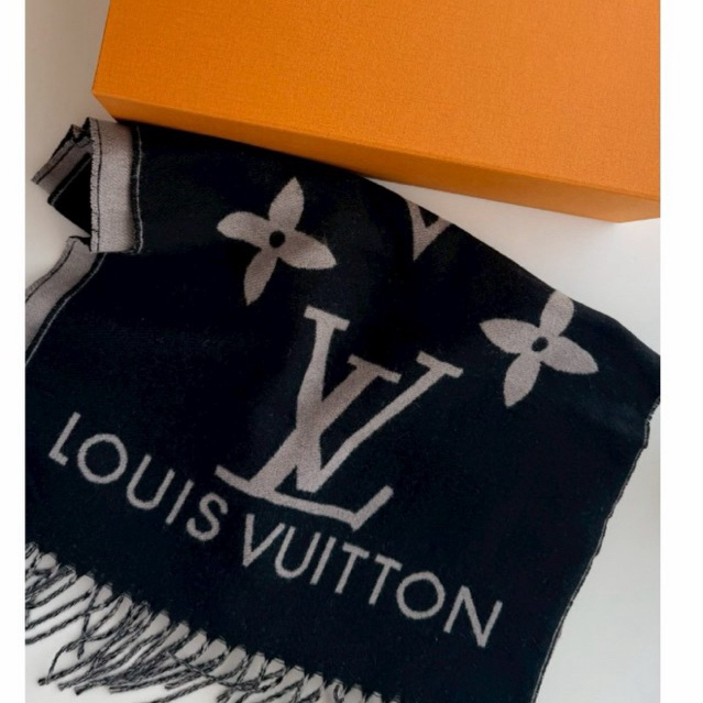 PP173 ผ้าพันคอ LV แคชเมียร์ 100% ทอด้วยเทคนิคแจ็คการ์ด ลาย Monogram