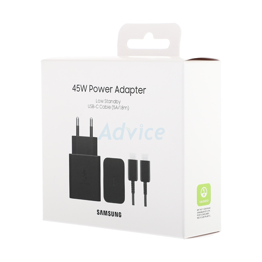 อะเดปเตอร์ซัมซุง ของแท้ 100% Adapter 1TYPE-C SAMSUNG (45W,T4511XBEGTH) EP-T4511XBEGTH Black Super Fast Charge ชาร์ตเร็ว.