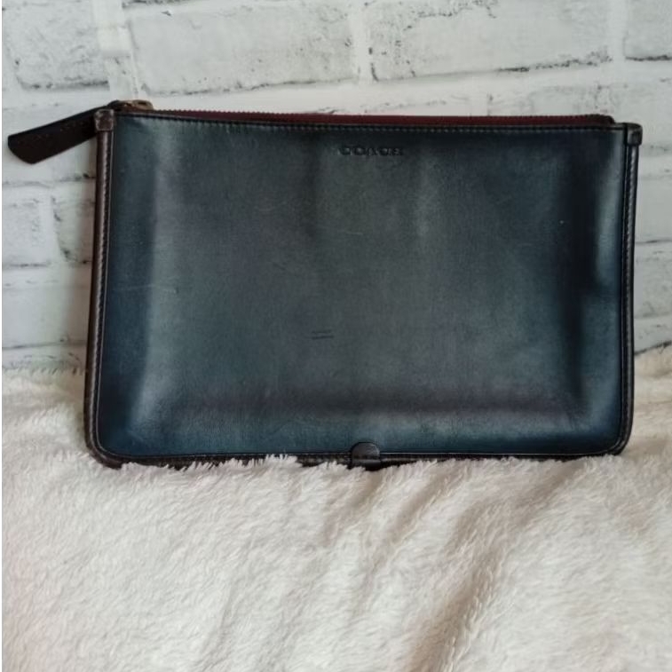 Coach Vintage Y2K Bag มือสอง Coach Leather Clutch Pouch หนังแท้ ใส่ iPad ซองเอกสาร Vintage Coach