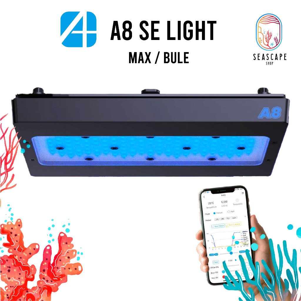 ไฟเลี้ยงปะการัง Aipai A8  ระบบควบคุมอัจฉริยะ Full Spectrum สำหรับตู้ปลาน้ำเค็ม LED สำหรับปะการัง LPS SPS