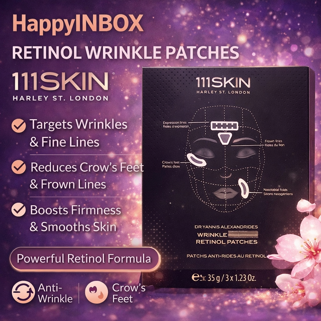 (ฉลากไทย ราคาเต็ม 8150 บาท)111SKIN Wrinkle Retinol Patches แผ่นมาส์กเรตินอล ผิวกระชับ 3 แผ่น