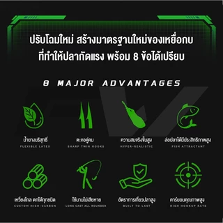 กบยาง กบยางตกปลาช่อน 3.9cm 9g ใบหลิวคู่ ตกปลาช่อน เหยื่อปลอมตก จับติดง่าย กันสวะ
