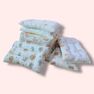 Newหมอนเด็ก นอนได้ 2 ด้าน รองรับสรีระศีรษะ นุ่มสบาย Cotton ดอทมิ้งค์ 30x50cm ซักได้ทั้งใบ หมอนเด็ก 0-6 ขวบ