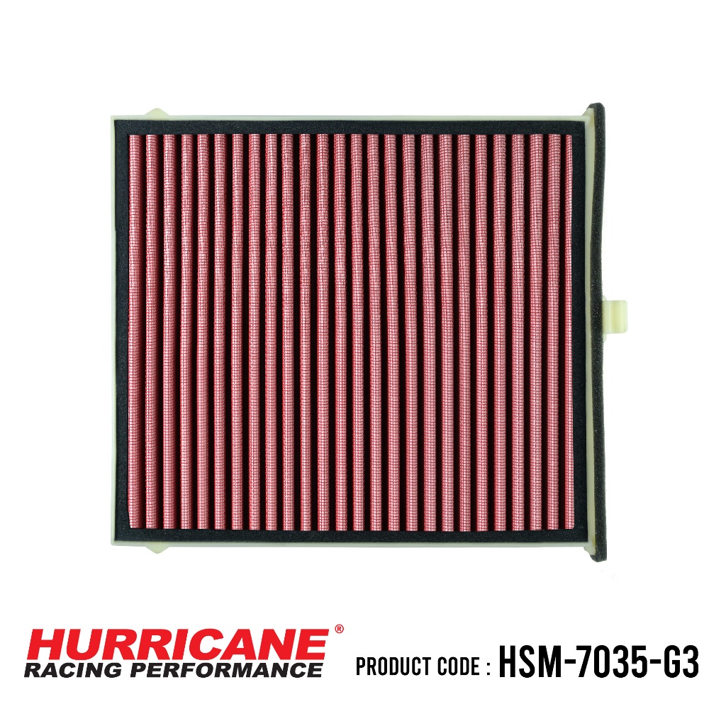 HURRICANE กรองแอร์ผ้าแดง & สแตนเลส Honda HS-7030