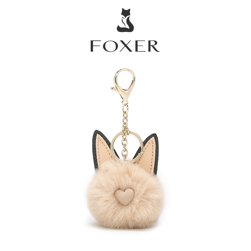 FOXER จี้กระเป๋าผู้หญิง ตุ๊กตาขนฟูน่ารัก อุปกรณ์ตกแต่งกระเป๋า
