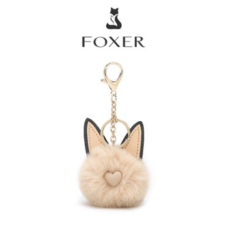FOXER จี้กระเป๋าผู้หญิง ตุ๊กตาขนฟูน่ารัก อุปกรณ์ตกแต่งกระเป๋…