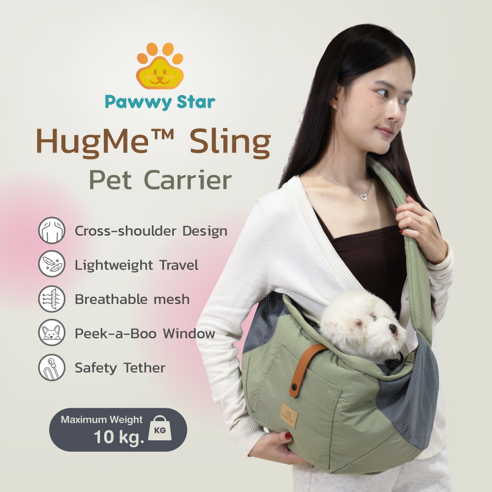 HugMe™ Sling Pet Carrier กระเป๋าอุ้มสัตว์เลี้ยงแบบพาดบ่า พอววี่ รูปที่ 7