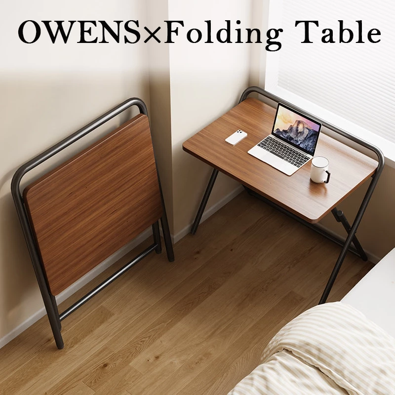 Owens💥โต๊ะพับได้ 80/60CM โต๊ะทํางาน ท่อเหล็กหนา ติดตั้งง่าย ห้องนอนบ้าน ห้องนั่งเล่น Folding Table