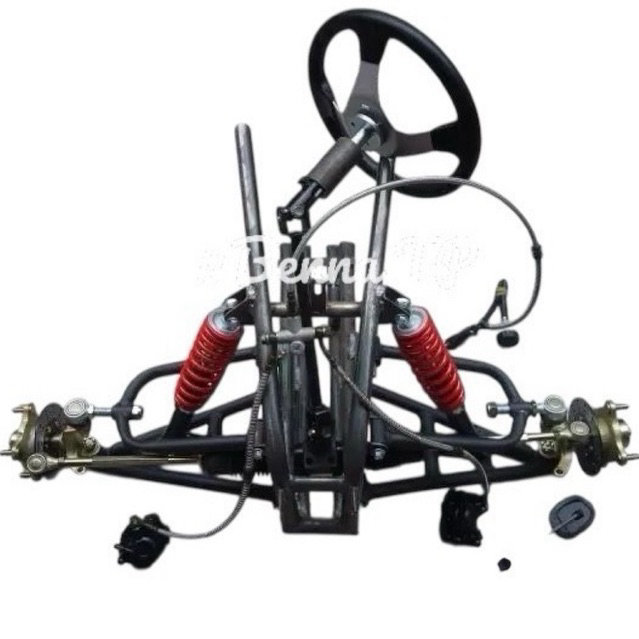 ชุดโครงหน้ารถ ATV ปีกนก โช๊ค แฮนด์ เบรคสองล้อหน้า ดุมล้อ 4 รู ทแยง110 ช่วงล่างด้านหน้ารถ atv ขาดใหญ่