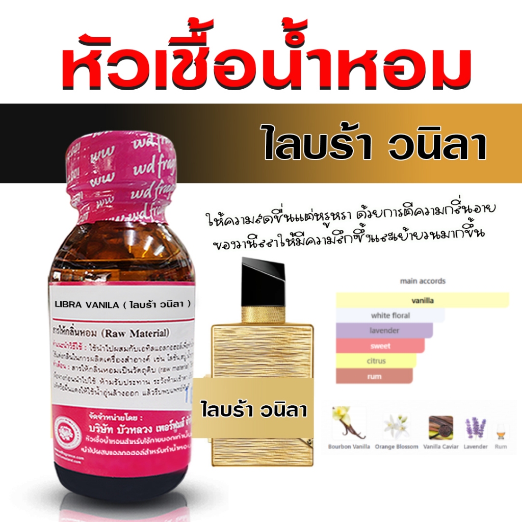 หัวเชื้อน้ำหอมแท้ 100% กลิ่น ไลบร้า วนิลา หัวน้ำหอม น้ำหอมผู้หญิง หอมหวาน เซ็กซี่ น่ารัก น่ากิน – Bualuang Perfume ราคา ถูกที่สุด ดีลบีเคเค