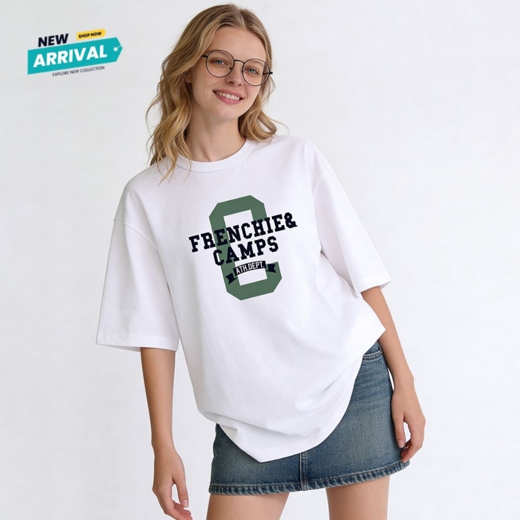 ESP เสื้อทีเชิ้ตโอเวอร์ไซซ์ ผู้หญิง สีขาว | Oversized T- shirt | 06431