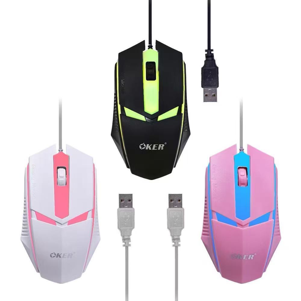 Oker Mouse Optical รุ่น OP-167 Usb Colorful มีไฟสลับ ความละเอียดสูงสุด 1000Dpi