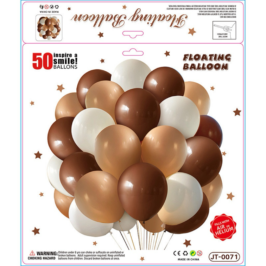 ลูกโป่ง ชุด 50 ใบ 10 นิ้ว balloons เนื้อหนาฮีเลี่ยม ลูกโป่งงานแต่ง ลูกโป่งวันเกิด ลูกโป่งวาเลนไทน์ โทนสีครบตามธีม ราคา ถูกที่สุด ดีลบีเคเค แกลเลอรีภาพที่ 6
