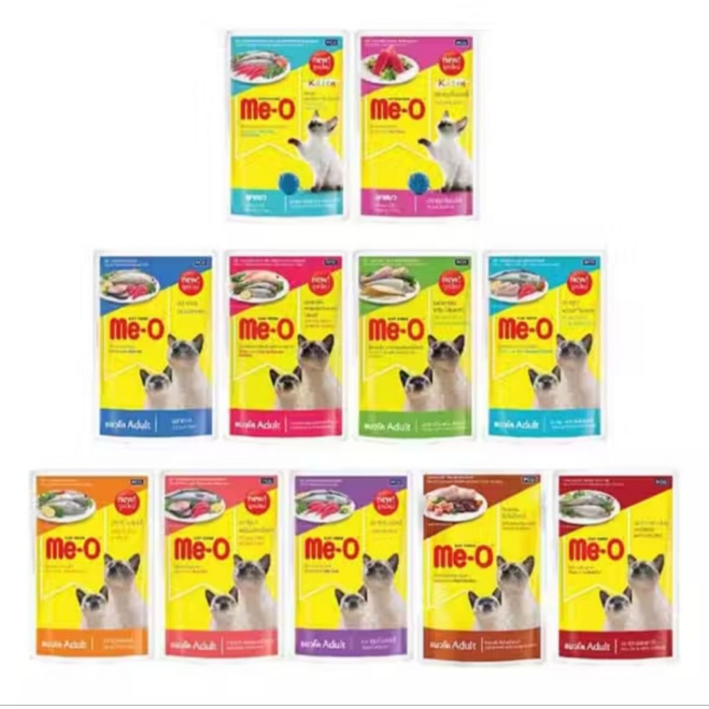 Me-O Pouch อาหารเปียกแมวมีโอ ยกโหล (คละรสได้)